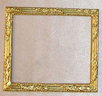 Dollhouse Miniature Picture Frame, Large Square, Gold Color